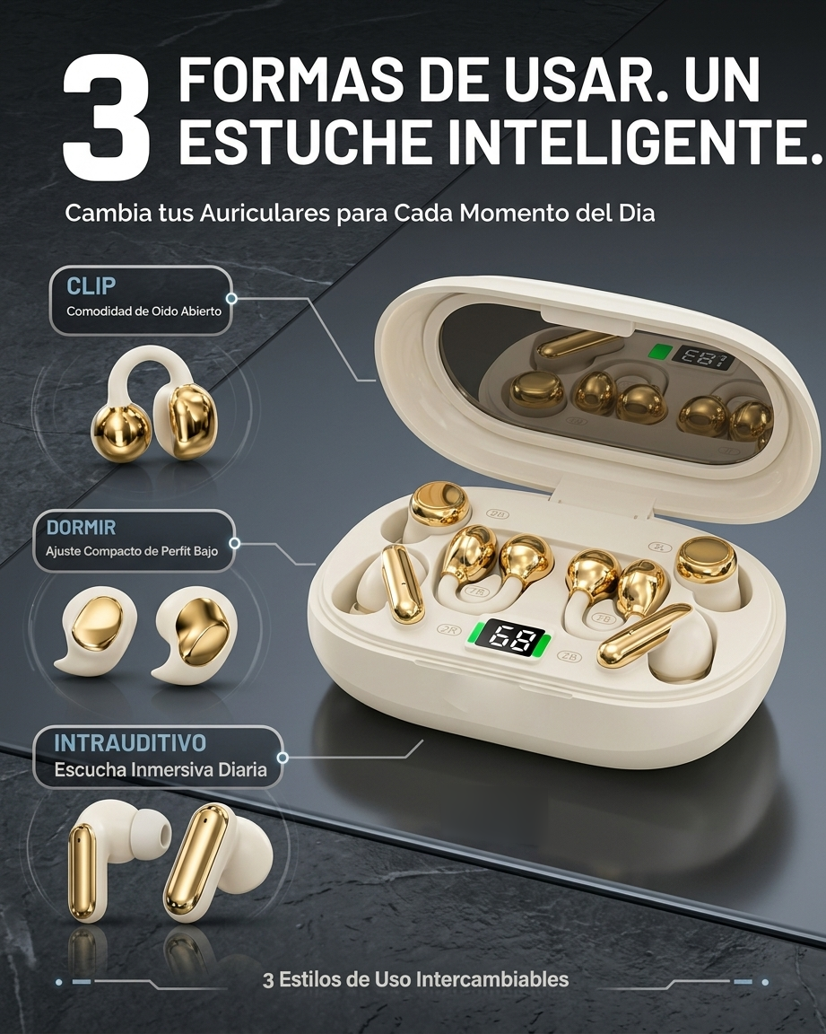 3 formas de usar: clip, dormir e intraauricular